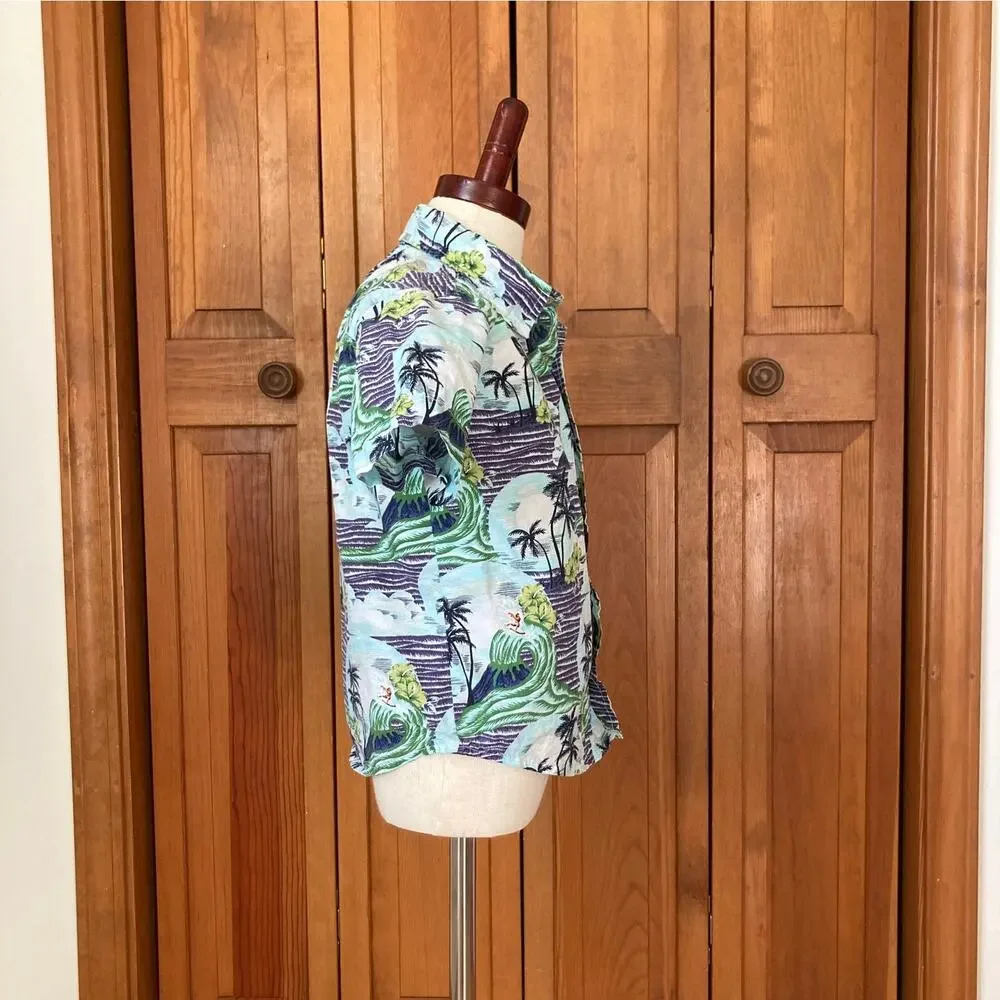 Old Navy Little Boy Hawaiian Themed Buttondown, Size 4T